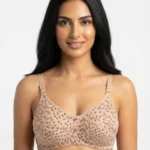 Women's Wire-Free Soft Sponge Under-Bust Seamed Bra with Ditsy Leaf and Blossom Print