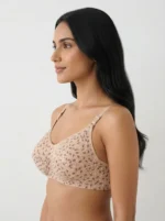 Women's Wire-Free Soft Sponge Under-Bust Seamed Bra with Ditsy Leaf and Blossom Print - Image 3