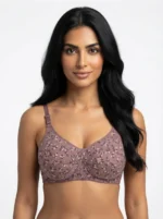 Women's Wire-Free Soft Sponge Under-Bust Seamed Bra with Ditsy Floral Print