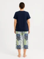 Midnight Navy Patchwork Botanical Loungewear Set - Image 2