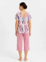 Mauve Orchid Meadow V-Neck Loungewear Set - Image 2