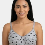 Women's Underwired Soft Sponge Seamed Bra with Retro Lightning Bolt Print