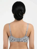 Women's Underwired Soft Sponge Seamed Bra with Retro Lightning Bolt Print - Image 2