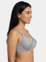 Women's Underwired Soft Sponge Seamed Bra with Geometric Triangle Print - Image 3