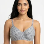 Women's Underwired Soft Sponge Seamed Bra with Geometric Triangle Print