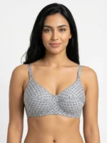 Women's Underwired Soft Sponge Seamed Bra with Geometric Triangle Print