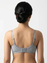 Women's Underwired Soft Sponge Seamed Bra with Geometric Triangle Print - Image 2