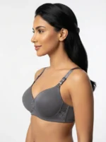 Women's Wire-Free Plus-Size Full-Coverage Comfort Bra with Floral - Image 3