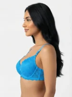 Women's Wire-Free Plus-Size Comfort Bra with Full Floral Lace Overlay and Wide Back Band - Image 3
