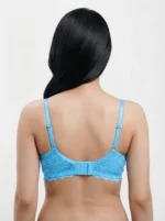 Women's Wire-Free Plus-Size Comfort Bra with Full Floral Lace Overlay and Wide Back Band - Image 2