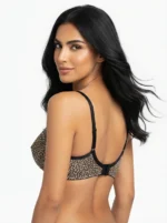 Women's Premium Turkish Cotton Underwired Seamed Bra with High-Contrast Leopard Print - Image 2