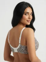 Women's Premium Turkish Cotton Wire-Free Seamed Bra with Classic Leopard Print - Image 2