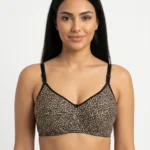 Women's Soft Sponge Bra with High-Contrast Leopard Print