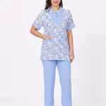 Floral Print Peter Pan Collar Uniform