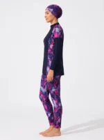 Women's Abstract Marble Modest Swimsuit Set - Image 3