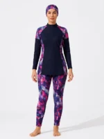 Women's Abstract Marble Modest Swimsuit Set