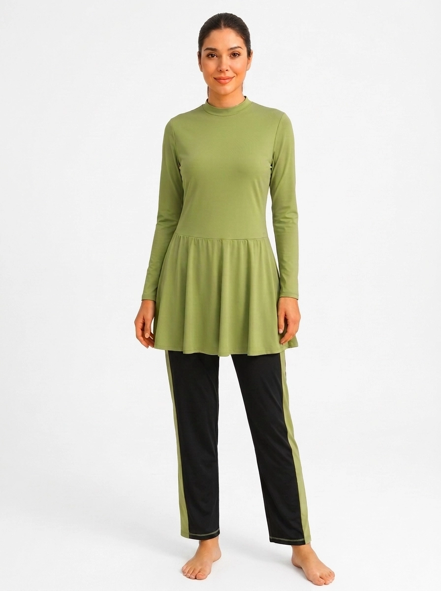 Woman_wearing_modest_swimwear_202607100309 (2) Women's Modest Skirted Swimsuit Set - Image 1