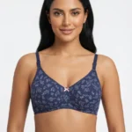 Women's Wire-Free Soft Sponge Under-Bust Seamed Bra with Ditsy Garden Floral Print