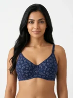 Women's Underwired Soft Sponge Seamed Bra with Botanical Vineyard Print