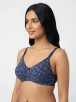 Women's Wire-Free Soft Sponge Under-Bust Seamed Bra with Ditsy Garden Floral Print - Image 3