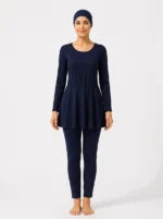 Women's Solid Modest Skirted Swimsuit Set