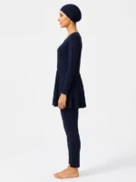 Women's Solid Modest Skirted Swimsuit Set - Image 3