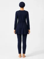 Women's Solid Modest Skirted Swimsuit Set - Image 2
