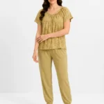 Olive Arch Abstract Loungewear Set