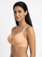 Women's Wire-Free Plus-Size Micro-Dot Comfort Bra with Fanned Trim - Image 2