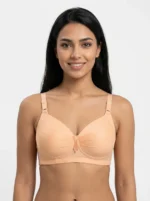 Women's Wire-Free Plus-Size Micro-Dot Comfort Bra with Fanned Trim