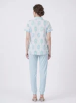 Aquamarine Medallion Mandarin Loungewear Set - Image 2