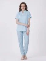 Sky Blue Mandarin Loungewear Set