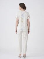Ivory Marble Henley Loungewear Set - Image 2