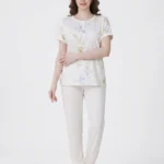 Ivory Marble Henley Loungewear Set