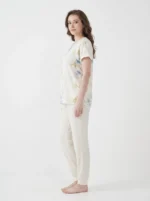 Ivory Marble Henley Loungewear Set - Image 3