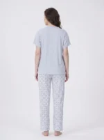 Serene Sky Checker Floral Loungewear Set - Image 2