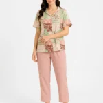 Rose Quartz Patchwork Botanical Loungewear Set