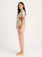 Rose Quartz Patchwork Botanical Loungewear Set - Image 3