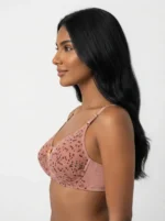 Women's Wire-Free Soft Sponge Under-Bust Seamed Bra with Botanical Vine Print - Image 3