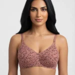 Women's Wire-Free Soft Sponge Under-Bust Seamed Bra with Botanical Vine Print