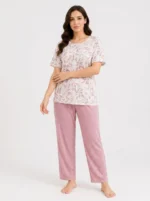 Mauve Willow Botanical Loungewear Set