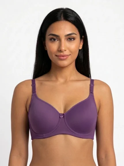 Women's Wire-Free Smooth Comfort T-Shirt Bra with Rhinestone Accent