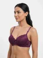 Women's Comfort Bra with Lace Trim and Sheer Lace Band - Image 3
