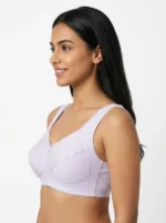 Women's Pure Cotton Bra with Gathered Support Panels - Image 3