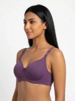 Women's Wire-Free Smooth Comfort T-Shirt Bra with Rhinestone Accent - Image 2