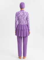 Women's Floral Modest Tiered Skirted Swimsuit Set - Image 2