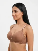 Women's Wire-Free Plus-Size Comfort Bra with Pleated Accent - Image 3