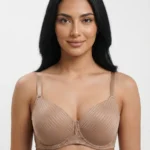 Women's Wire-Free Plus-Size Comfort Bra with Satin Stripe Pattern