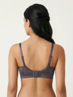 Women's Full-Coverage Support Bra with Smooth Satin and Floral Lace Panels - Image 2