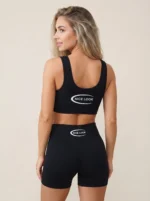 Women's Seamless "NICE LOOK" Graphic Crop Top & Biker Shorts Set - Image 2